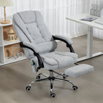 Fauteuil de bureau massant et chauffant, chaise de bureau, hauteur réglable, dossier inclinable, 65x70x111-119cm, gris