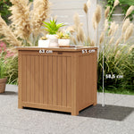 Coffre de Rangement Boîte de Jardin 130L Doublure Amovible pour Coussins et Outils Bois Massif Brun