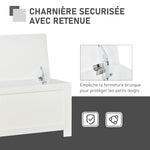 Coffre de Rangement avec Charnières de Sécurité, Boîte de Rangement en Bois, Coffre à Jouets avec Couvercle