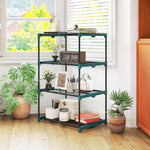 Étagère à fleurs en acier 4 niveaux intérieur et extérieur support de plantes pour jardin balcon salon 67x49x105cm vert