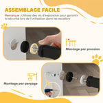 Barrière de sécurité pour chiens et bébés 76 à 81 cm avec extension fixation par pression sans perçage blanc