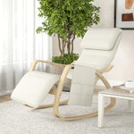Fauteuil relax à bascule fauteuil allaitement avec repose-pieds réglable, poche latérale et appui-tête, blanc crème