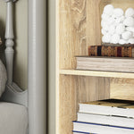 Bibliothèque étagère de rangement 5 niveaux avec étagères réglables pour salon, chambre, bureau, 30x24x133,5cm, naturel