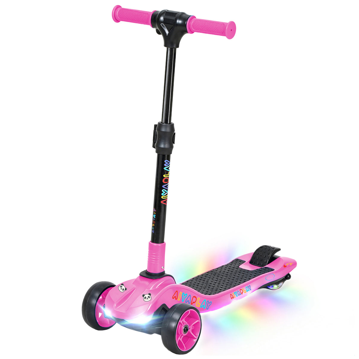 Trottinette électrique pour enfants 6+ ans, pliable 3 roues démarrage zéro, vitesse maximale 8 km/h 64 x 29 x 83 cm rose