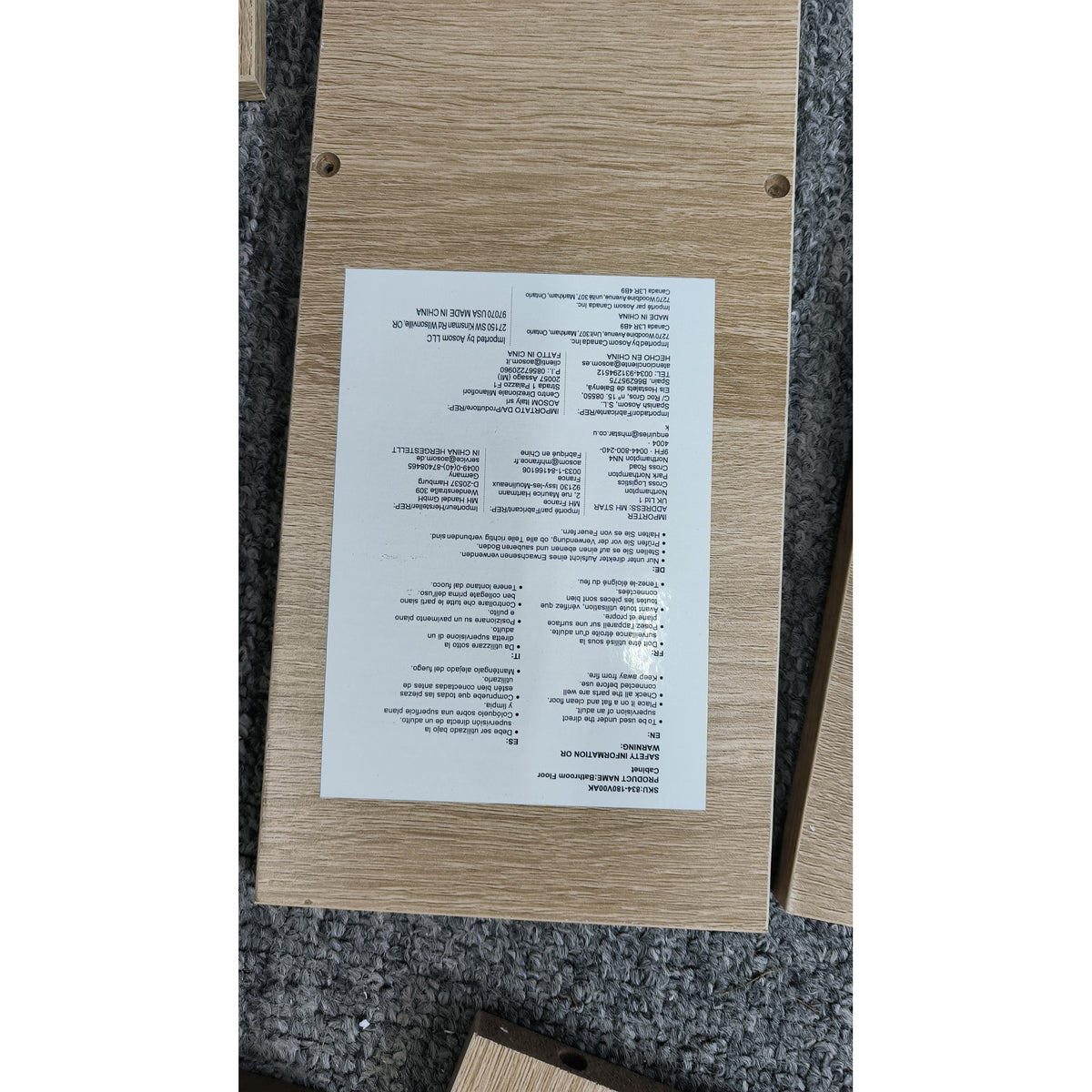 Badezimmer-Aufbewahrungsmöbel auf Rollen WC-Schrank Toilettenregal offenes Regal 2 Schubladen 16 x 52 x 71,5 cm Eiche