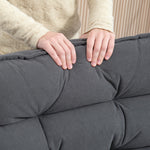 Fauteuil relax fauteuil salon design capitonné inclinaison dossier réglable pivotant 360° gris chiné
