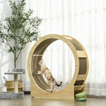 Ruota da corsa per gatti da interno tapis roulant con freno tiragraffi diametro 91 cm naturale
