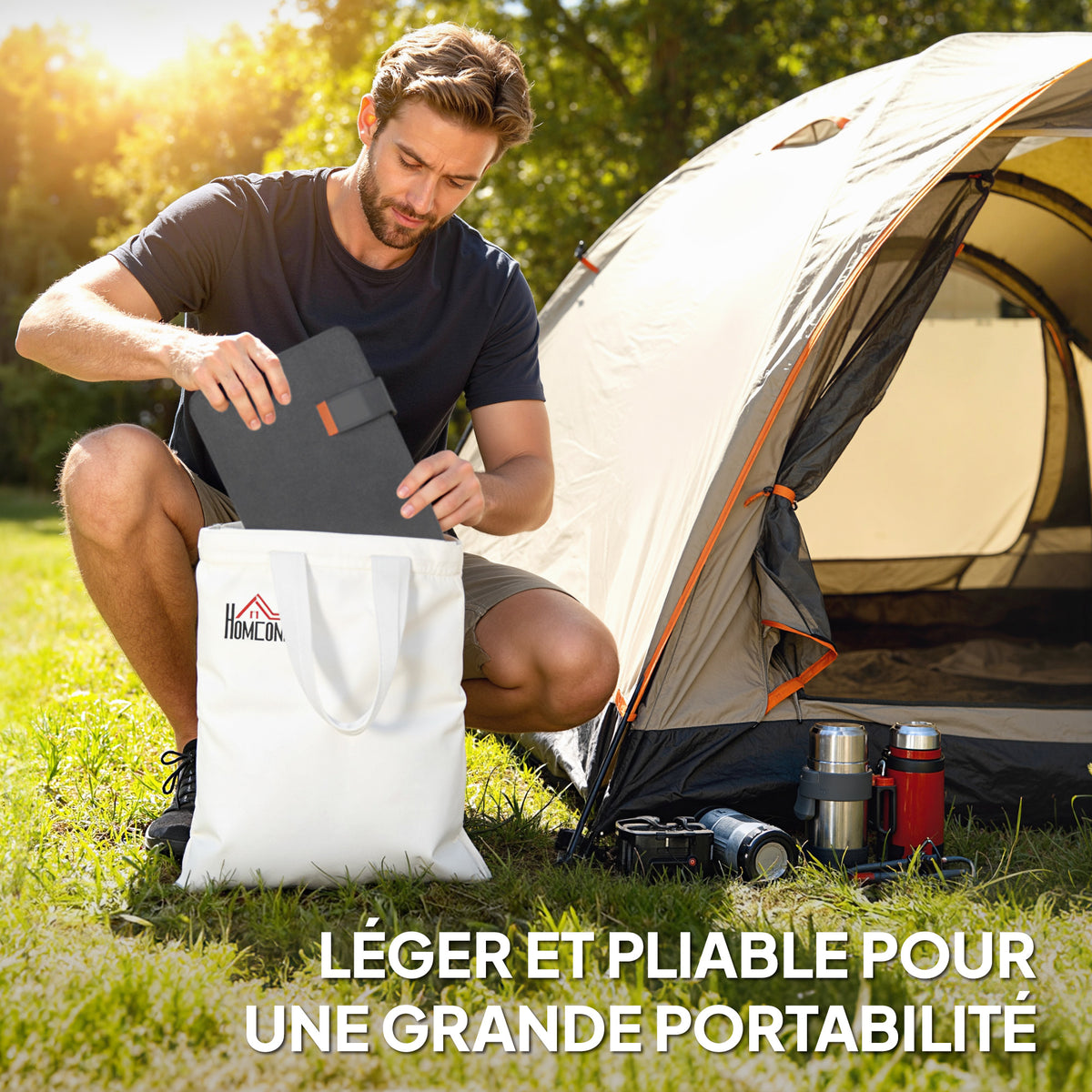 Chargeur solaire pliable 36W panneau solaire portable ports type-C et USB-a imperméable IP67 89,8 x 27,9 x 1 cm gris