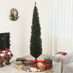 Sapin de Noël artificiel, arbre de Noël, base en acier, 390 branches épines, décoration de Noël, Ø 55 x 195H cm, vert