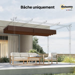 Replacement roof canopy for pergola, sun protection UV-resistant replacement fabric for 3 x 2 m pergola, coffee