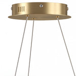 Suspension Luminaire avec 2 Anneaux, Lustre Suspendu LED à 3 Températures de Couleur, Hauteur Réglable, Doré