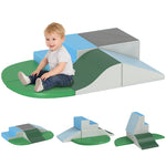 Parcours motricité bébé 6PCS, module motricité bébé en mousse EPE avec housse en revêtement synthétique, blocs mousse de construction, jouets éducatifs enfants d'âge préscolaire, multicolore