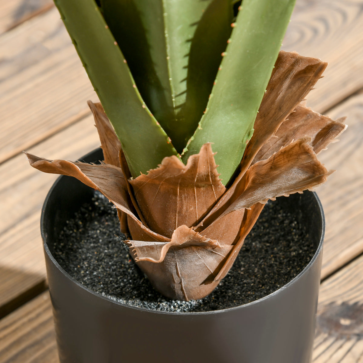 Plante artificielle type agave en pot hauteur 90 cm, 16 feuilles, interieur extérieur, grand réalisme