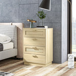 Bohemien design ladekast van rotan met 4 lades, opbergmeubel voor de woonkamer, de gang, de hal, naturel hout