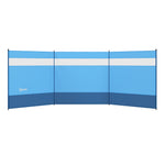 Paravent brise-vent de camping portable pliable avec sac de transport et poteaux en acier dim. 440 cm x 140 cm bleu