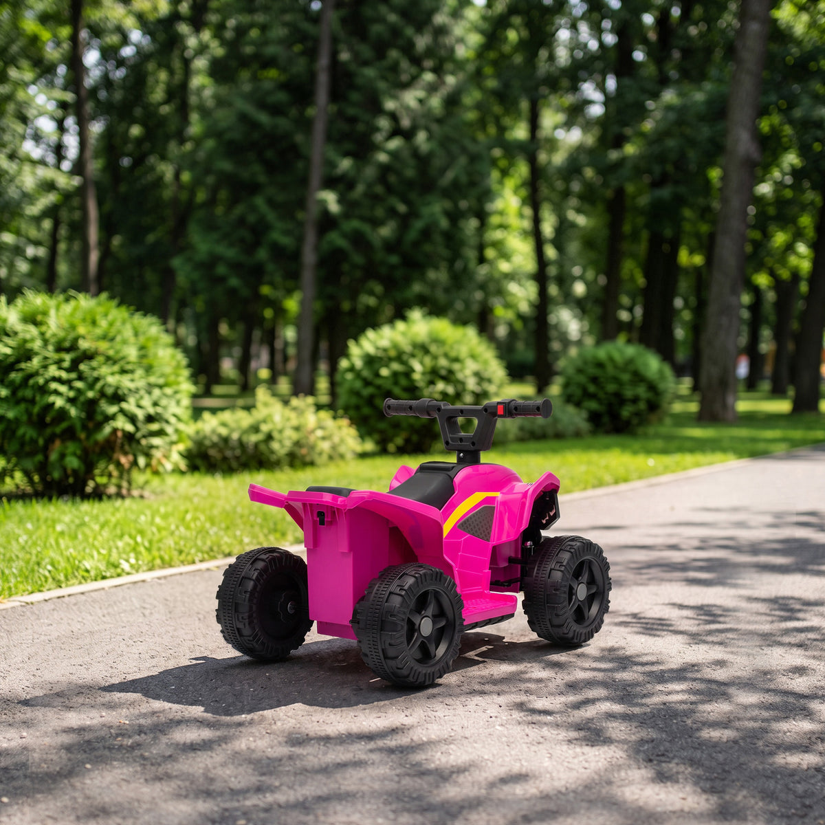 Haurrentzako Quad Elektrikoa 6 V, Haurrentzako Auto Elektrikoa, Litiozko Bateria, Gehienezko Abiadura 2 Km/O, 18-48 Hilabete, Arrosa