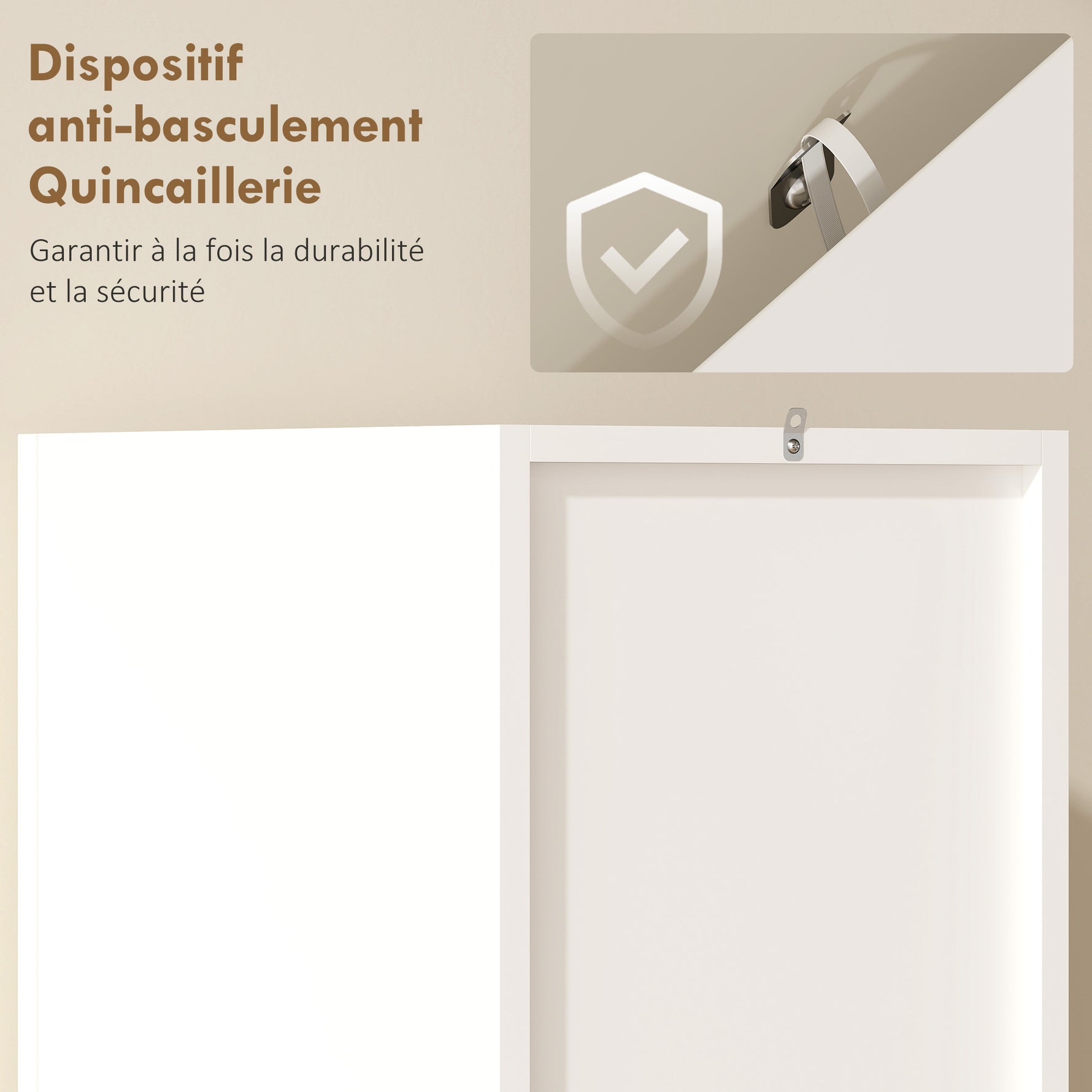 Meuble colonne salle de bain étroit, 2 portes, compartiments ouverts, étagères réglables, 30 x 34,6 x 180,5 cm, blanc