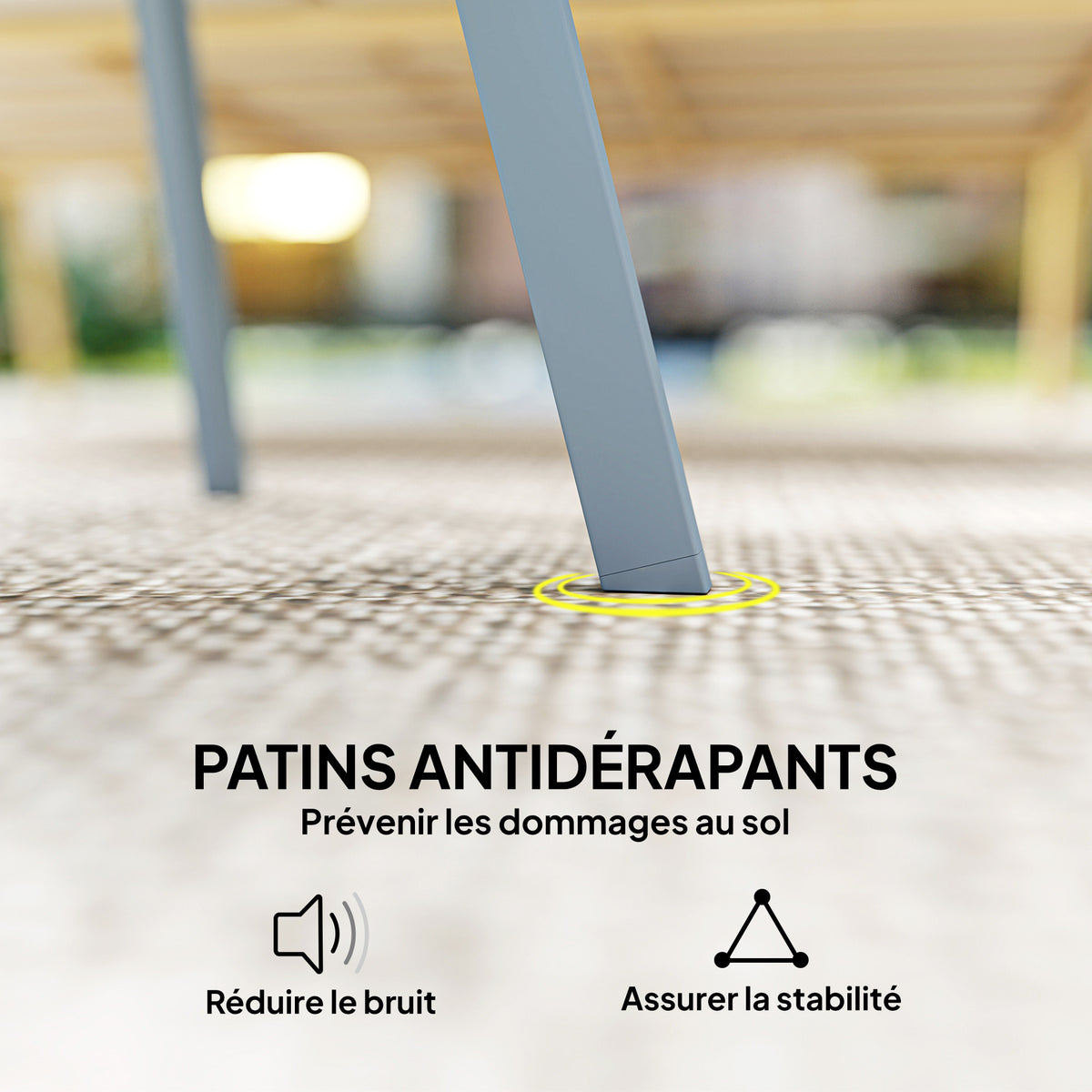 Petite table basse ronde, table d'appoint avec patins antidérapants, cadre en métal, pour jardin, Ø 70 x 42 cm, bleu