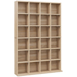Meuble de rangement multimédia 456 CD/ 336 DVD - bibliothèque en bois avec étagères réglables 89 x 130,5 cm bois naturel