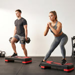 Stepper fitness aerobica altezza regolabile superficie antiscivolo 80 x 31 x 20 cm nero rosso