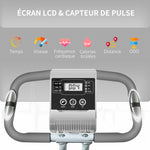 Vélo d'appartement pliant 8 niveaux de résistance magnétique dossier selle réglable poignées ergonomiques noir gris
