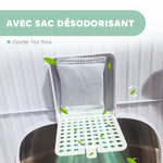 Maison de toilette pour chat bac à litière fermé chat avec porte translucide pelle incluse 40,5 x 52,5 x 42,5 cm vert