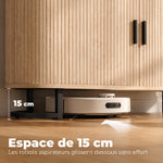Buffet salon, meuble de rangement ovale avec 2 portes coulissantes et étagères réglables, 140x40x75cm, bois naturel