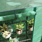 Serre de jardin avec étagères métalliques à 3 niveaux serre de balcon couverture PE toit incliné 144 x 48 x 152 cm vert