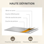 Miroir mural arc 30 x 120 cm, grand miroir décoratif avec cadre métallique, pour salon, chambre, couloir, ton doré