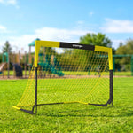 But de football Pop-up Portable et Pliable avec 4 Piquets de Sol et Sac de Transport, Sans Montage, 150x110x110cm, Jaune