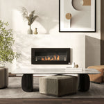 Cheminée bioéthanol Murale encastrable brûleur 2,8 L, environ 3,5 h de durée de combustion dim. 102L x 16l x 43H cm Couverture 25-30 m² Métal