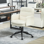 Chaise de bureau, fauteuil de bureau pivotante avec hauteur réglable, fonction de bascule, 61,5 x 65 x 91-101 cm, crème