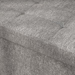 Banc de rangement pouf de rangement pliable bout de lit repose-pieds avec couvercle 76L x 38l x 38H cm gris clair