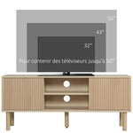 TV-Lowboard für Fernseher bis 50 Zoll, 2 Schiebetüren und 2 Fächer mit Kabeldurchlass - 115 x 40 x 49 cm