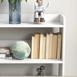 Bibliothèque étagère Meuble de Rangement dim. 90L x 24l x 91H cm 4 Niveaux 3 Panneaux arrières Panneaux de Particules Blanc