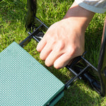 Tabouret de Jardin Pliable agenouilloir de Jardin siège Jardinage avec Coussin Acier EVA Noir Vert