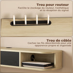 Meuble TV suspendu, meuble télé pour téléviseur jusqu'à 50 pouces, tiroir rabattable 2 étagères 120x24x16cm noir