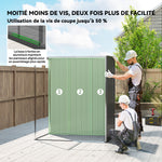 Abri de jardin en métal 1,37 m², cabane de jardin, 2 paires de gants, porte coulissante, 159x106x181cm, gris foncé