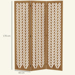Paravent en bois ajouré séparateur de pièce closion intérieur pliable 3 panneaux en bois 120 x 170 cm naturel