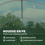 Serre de Jardin Tunnel 8 m² 4L x 2l x 1,9H m Acier galvanisé renforcé diamètre 2,4 cm + PE fenêtres Porte Vert