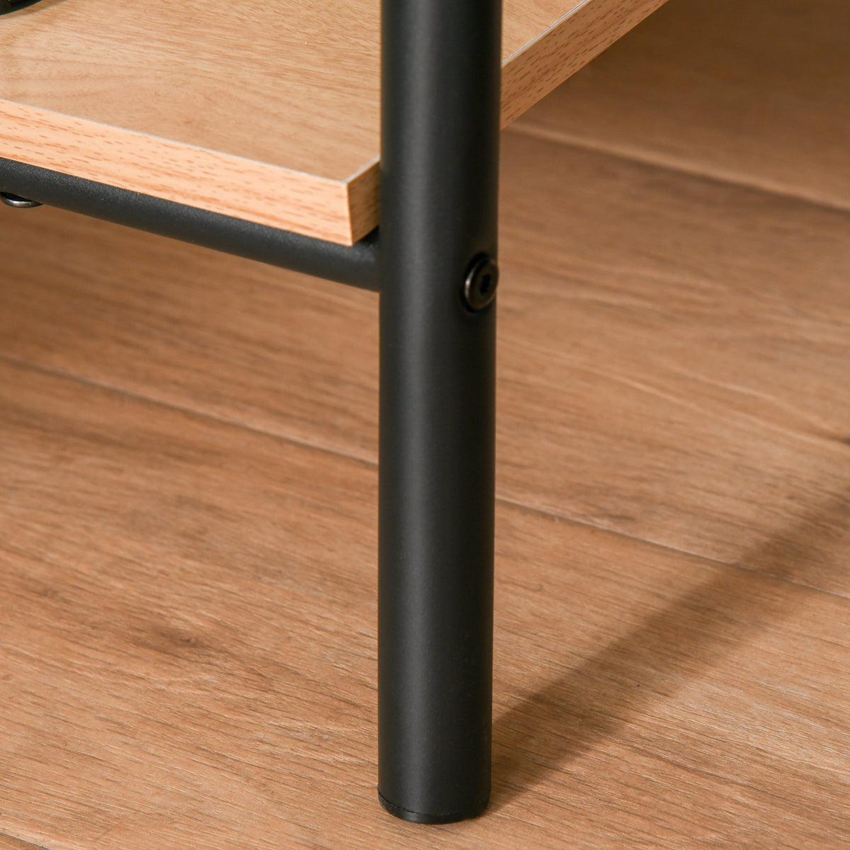 Portant à vêtements penderie style contemporain triangulaire dim. 64L x 43l x 149H cm 2 étagères MDF bois clair acier noir