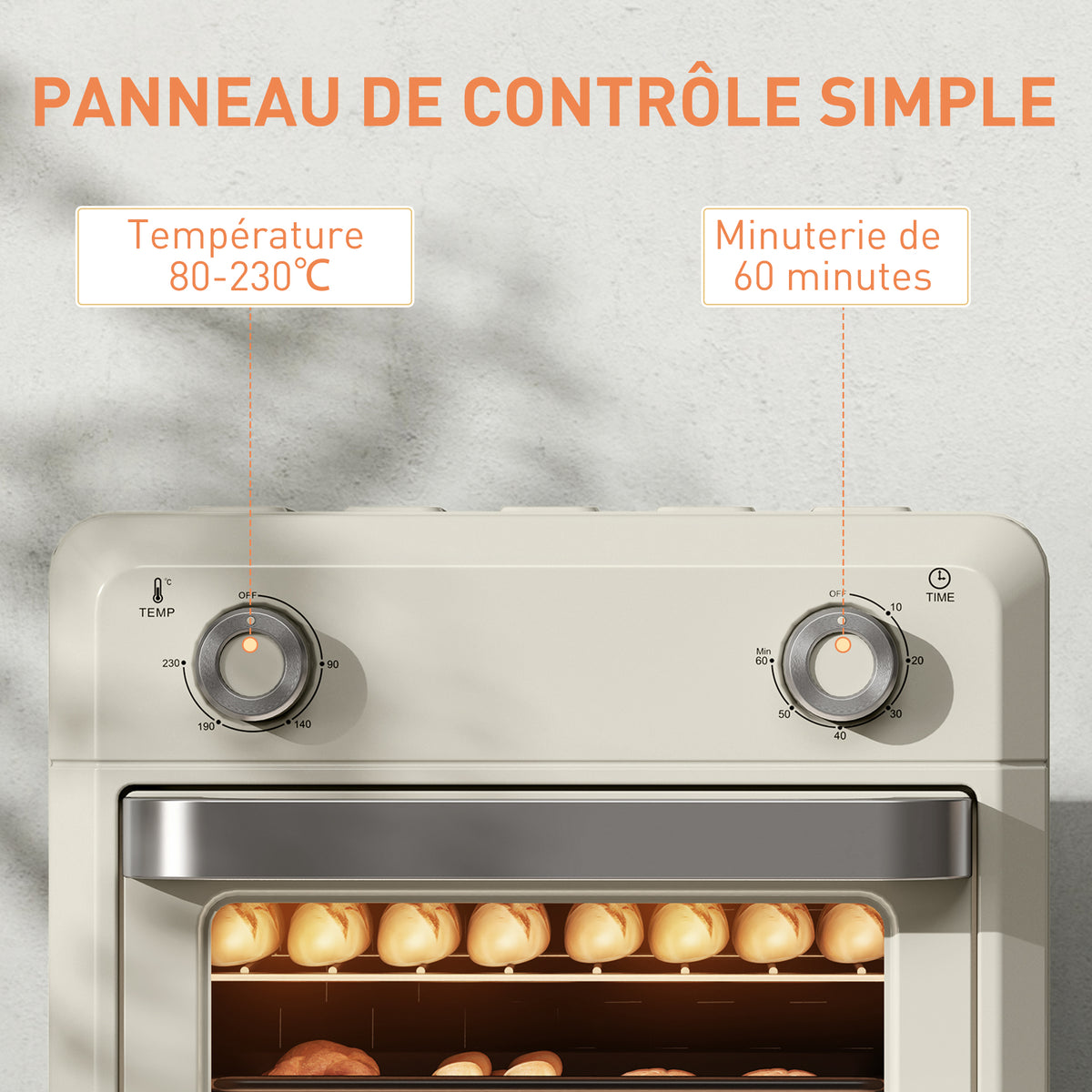 10L Friteuse sans huile mini four à air chaud 1 000 W avec température réglable 80°C-230°C, minuterie, 32x27,2x29,8cm