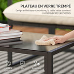 Salon de jardin 4 pièces 4 personnes avec canapé 2 places, 2 fauteuils et 1 table basse gris