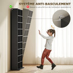 Rangements pour CD et DVD 18 compartiments capacité max. 640 CD/360 DVD 430 Blu-ray 78,5 x 24 x 175 cm noir