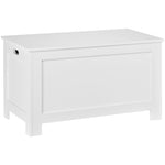 Coffre de Rangement avec Charnières de Sécurité, Boîte de Rangement en Bois, Coffre à Jouets avec Couvercle