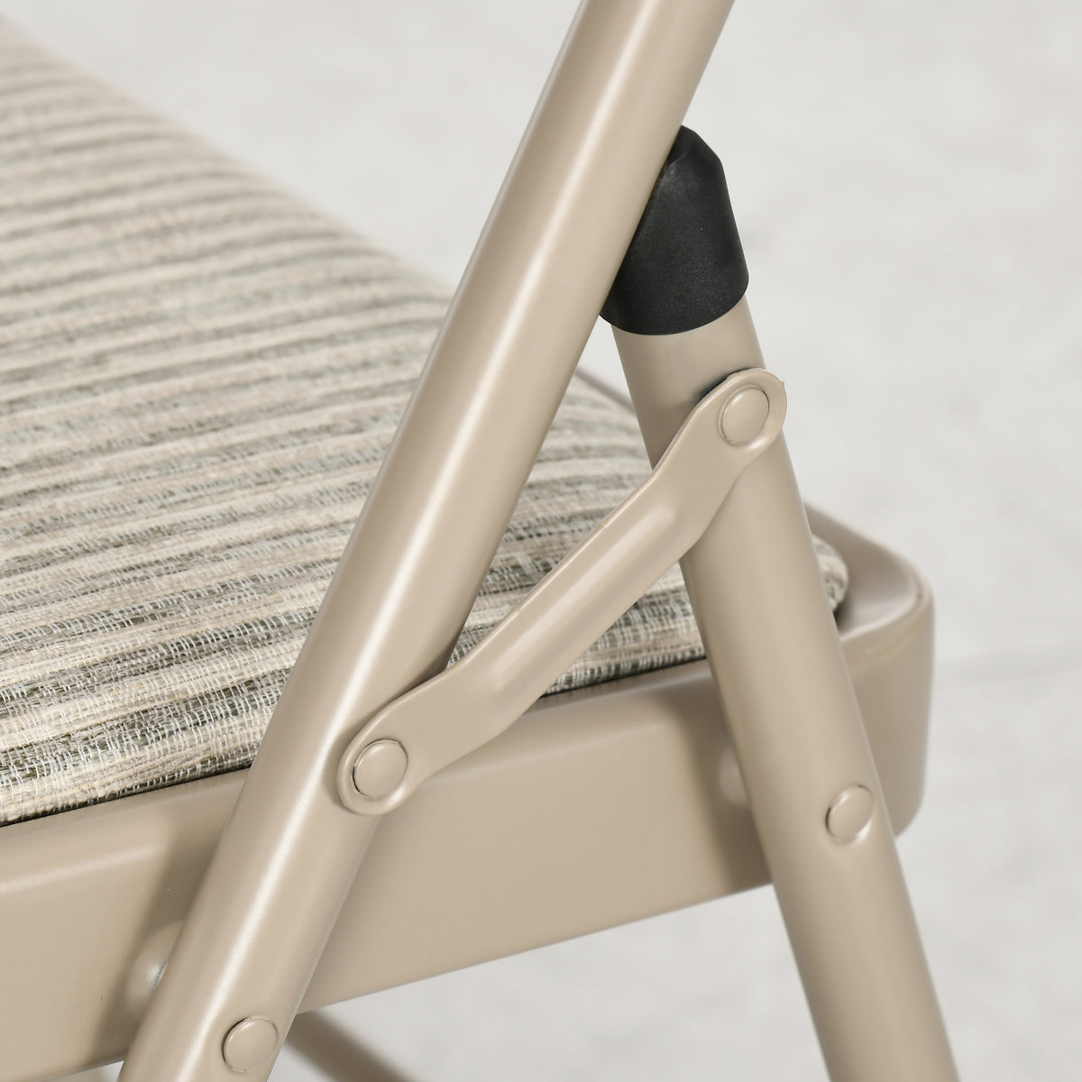 6er-Set Klappstühle, tragbare Esszimmerstühle, Stahlrahmen, Maße 45B x 46T x 78H cm, beige