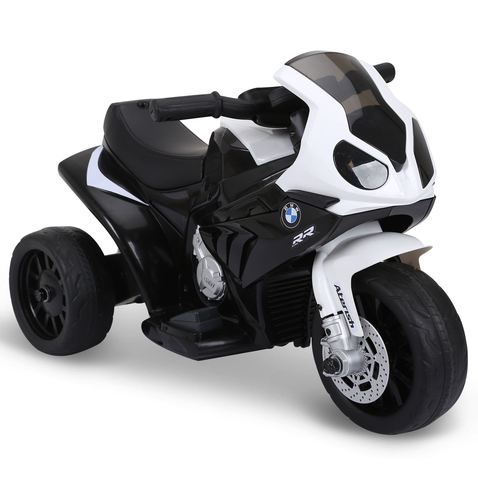 Moto électrique enfants sous licence BMW S1000 RR, 3 roues, 6V et 2,5 Km/h, voiture électrique enfants avec effets lumineux et sonores, moto enfant, charge max. 20 kg, noir