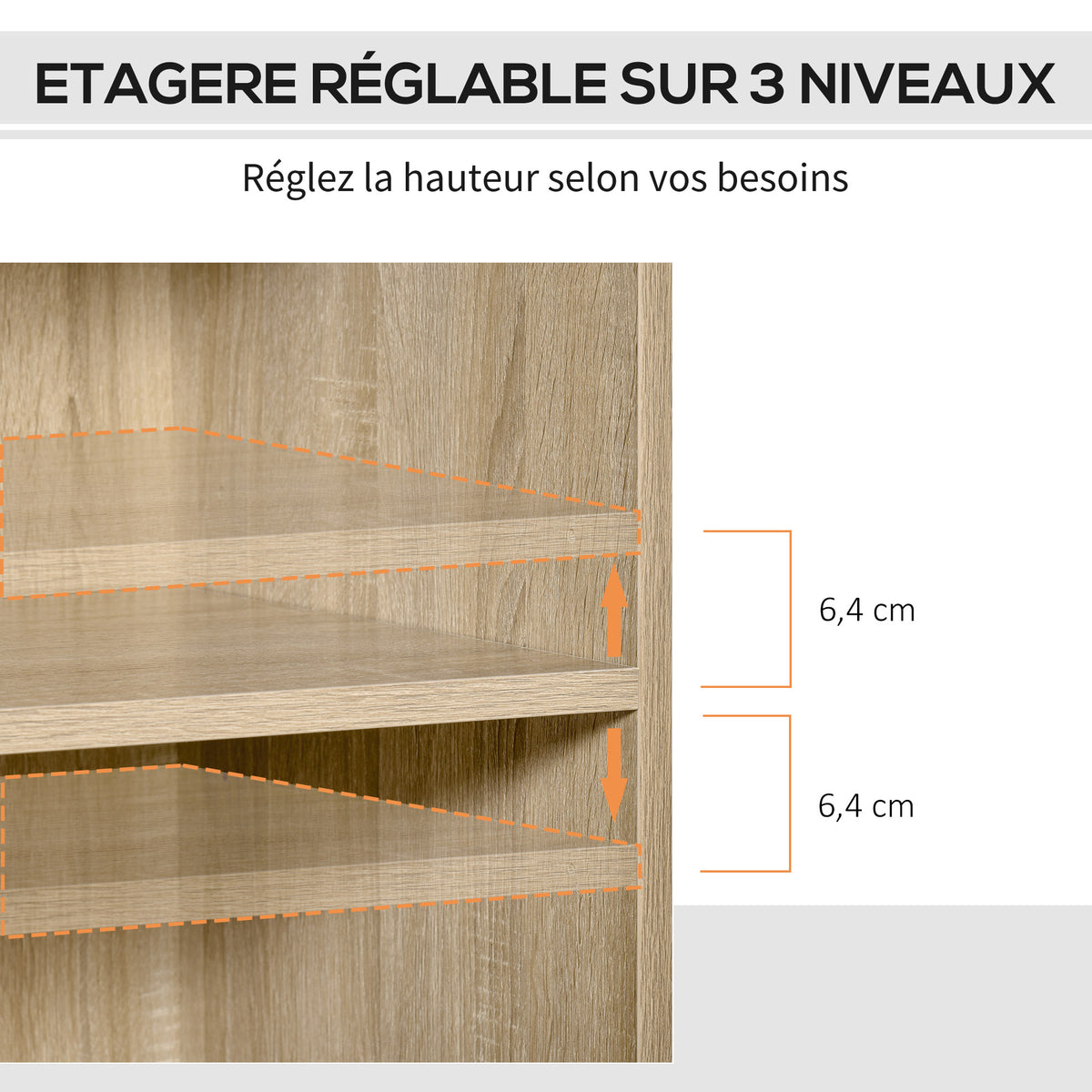 Support d'imprimante - Caisson d'organisation de Bureau Roulant - Dim. 80l x 40P x 72H cm en Bois Chêne clair