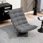 Fauteuil relax fauteuil salon design capitonné inclinaison dossier réglable pivotant 360° gris chiné