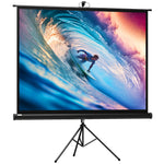 Écran de projection 84 pouces avec support trépied hauteur réglable, écran 4K HD 4:3, en intérieur/à l'extérieur